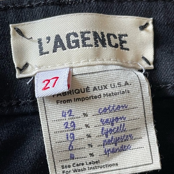 L’AGENCE MARGOT RHINESTONE STRIPED HIGH RISE CROPPED RAW HEM SKINNY JEANS SZ 27 - Picture 2 of 10